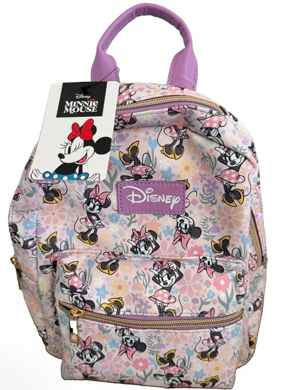 Disney Minnie Mouse Lavender and Pink Kids Mini Backpack NWT